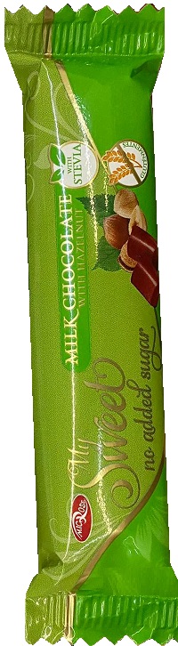 Microse My Sweet Bezlepková Mliečna čokoládová tyčinka s lieskovými orieškami bez pridaného cukru (26g)