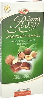 Microse Bezlepková Mliečna čokoláda s fruktózou plnená krémom s orieškovou príchuťou (100g)