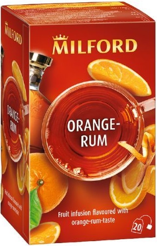 Milford Ovocný čaj s príchuťou pomaranč-rum (20ks)