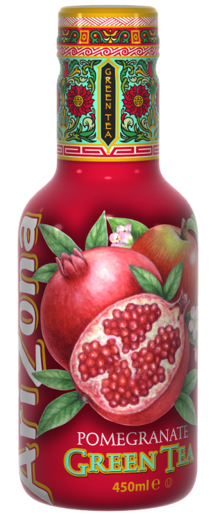 Arizona Nesýtený zelený čaj s príchuťou granátového jablka s medom (450ml)