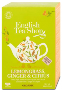 Obrázok pre English Tea Shop Bio čaj s citrónovou trávou, zázvorom a citrónom porciovaný (20ks)