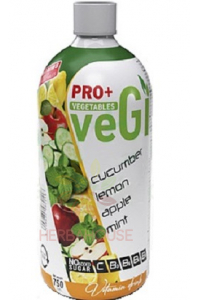 Obrázok pre PRO+ Vegetables Nesýtený nízkoenergetický nápoj s vitamínom C, B3, B5, B9 a sladidlami - uhorka, citrón, jablko, mäta (750ml)