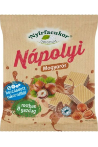 Obrázok pre Nyírfacukor Oblátky plnené kakaovo-orieškovým krémom bez cukru so xylitolom (180g)