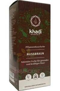Obrázok pre Khadi rastlinná farba na vlasy - orechovo hnedá (100g)