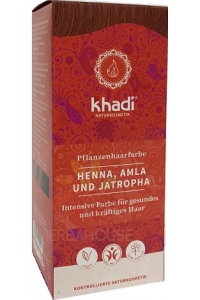 Obrázok pre Khadi rastlinná farba na vlasy HENNA, AMLA & JATROPHA - červená (100g)