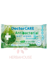 Obrázok pre DoctorCare Antibakteriálne vlhčené utierky s extraktom z Aloe Vera (15ks)