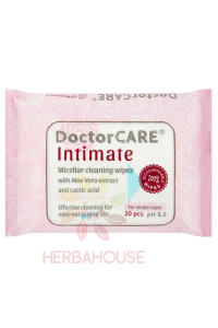 Obrázok pre DoctorCare Intimate vlhčené utierky na intímnu hygienu s extraktom z Aloe Vera a kyselinou mliečnou (20ks)