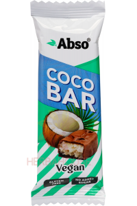 Obrázok pre Abso Vegan Bezlepková kokosová tyčinka máčaná v horkej čokoláde bez cukru (35g)