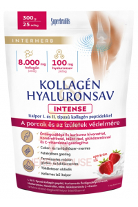 Obrázok pre Interherb Intense Prášok kolagén a kyselina hyalurónová so sladidlom - jahodový krém (300g)