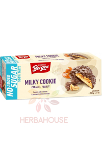 Obrázok pre Bergen Cookie Sušienky s karamelom a arašidmi v mliečnej čokoláde bez cukru (100g)