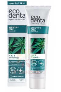 Obrázok pre Ecodenta Sensitve zubná pasta bez fluoridov s CBD a probiotikami na citlivé zuby (100ml)