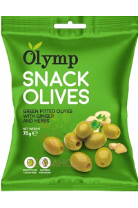 Obrázok pre Olymp Snack Zelené Olivy  bez kôstky so zázvorom a bylinkami (70g)