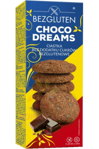 Obrázok pre Bezgluten Choco dreams Bezlepkové kakaové sušienky s kúskami čokolády bez pridaného cukru (110g)