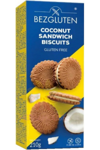 Obrázok pre Bezgluten Bezlepkové Kakaové sušienky s kokosovou plnkou (210g)