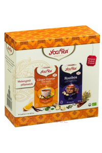 Obrázok pre Yogi Tea® Bio Ajurvédske čaje Pomarančový zázvorový s vanilkou a Rooibos - darčekové balenie (34ks)