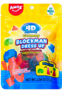 Obrázok pre Amos 4D Blockman dress up Gumené cukríky ovocný mix - figúrky (85g)