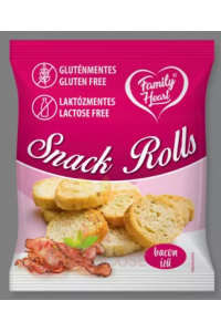 Obrázok pre Family Heart Snack Rolls Bezlepkové a bezlaktózové opečené, ochutené sucháre - slaninová príchuť (40g)