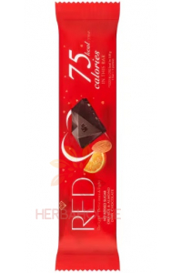 Obrázok pre Red Delight Horká čokoláda s pomarančovou kôrou, kúskami mandlí a sladidlom (26g)