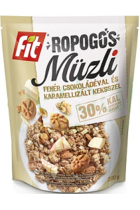 Obrázok pre Fit Chrumkavé müsli s bielou čokoládou a karamelizovanými sušienkami (200g)