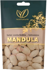 Obrázok pre Real Nature Mandle v bielej čokoláde s kokosom (75g)