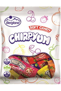 Obrázok pre Bergland Soft candy chirpyum karamelky s príchuťou miešaného ovocia a koly (80g)