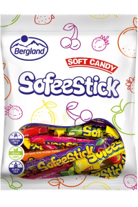 Obrázok pre Bergland Soft candy Sofeestick karamelky s príchuťou miešaného ovocia a koly (80g)