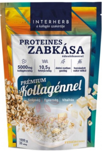 Obrázok pre Interherb Ovsená kaša bielkovinová s kolagénom so sladidlom s príchuťou bielej čokolády (1000g)