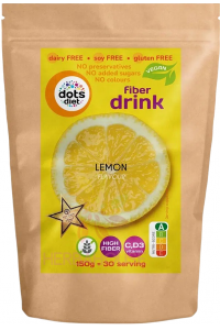 Obrázok pre DotsDiet Bezlepkový Instantný citrónový nápoj v prášku s vitamínmi C a D a vlákninou (150g)