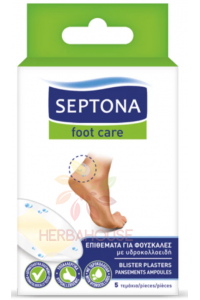 Obrázok pre Septona Foot Care náplasti na pľuzgiere s hydrokoloidmi - vodoodolné (5ks)