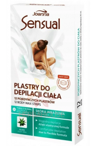 Obrázok pre Joanna Sensual Depilačné pásiky na telo s Aloe Vera + olej po depilácii (12ks)