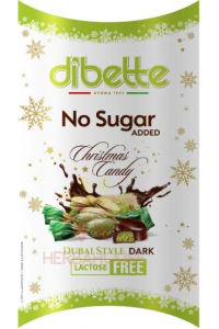 Dibette Salónky Dubai style máčané v horkej čokoláde plnené pistáciovým krémom so sladidlom (200g) Obrázok pre Dibette Salónky Dubai style máčané v horkej čokoláde plnené pistáciovým krémom so sladidlom (200g)