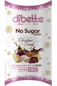 Obrázok pre Dibette Salónky máčané v horkej čokoláde plnené slivkovo-škoricovým krémom so sladidlom (220g)