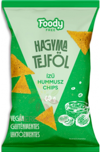 Obrázok pre Foody Free Bezlepkový Hummus Chips s cibuľovo smotanovou príchuťou (60g) 