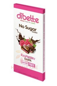 Obrázok pre Dibette NAS Horká čokoláda plnená malinovým krémom so sladidlom (80g)