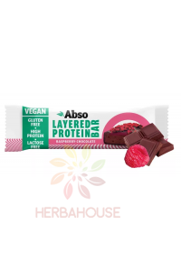 Obrázok pre Abso Layered Vegan Bezlepková proteinová tyčinka - malina a čokoláda (50g)