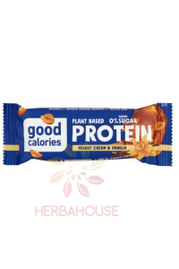 Good Calories Proteinová tyčinka bez pridaného cukru - arašidový krém a vanilka (45g) Obrázok pre Good Calories Proteinová tyčinka bez pridaného cukru - arašidový krém a vanilka (45g)