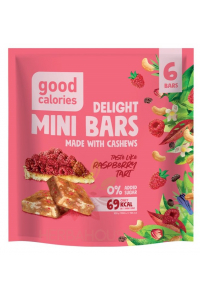 Good Calories Datlové mini tyčinky s kešu orechmi a malinami bez pridaného cukru (102g) Obrázok pre Good Calories Datlové mini tyčinky s kešu orechmi a malinami bez pridaného cukru (102g)