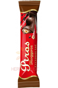 Obrázok pre Piros mogyorós Horká čokoláda s orieškovým krémom a celými orieškami (35g)