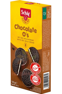 Obrázok pre Schär Chocolate O´s bezlepkové sušienky kakaové s mliečnou náplňou (165g)