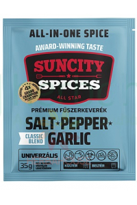 SunCity Prémiová zmes korenia – soľ, čierne korenie a cesnak (35g) Obrázok pre SunCity Prémiová zmes korenia – soľ, čierne korenie a cesnak (35g)