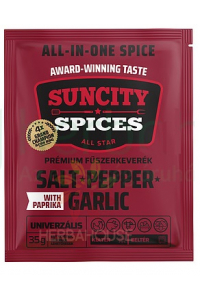 SunCity Prémiová zmes korenia – soľ, čierne korenie, cesnak s červenou paprikou (35g) Obrázok pre SunCity Prémiová zmes korenia – soľ, čierne korenie, cesnak s červenou paprikou (35g)