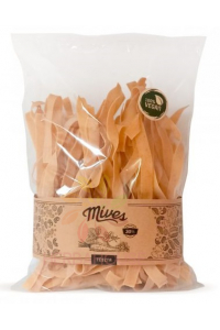 Obrázok pre Míves Durum bezvaječné mrkvové cestoviny veľmi široké rezance - bazalka a cesnak (400g)