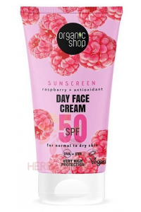 Obrázok pre Organic Shop Denný krém SPF50 s malinovým extraktom a antioxidantmi (50ml)