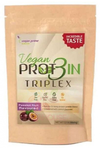 Obrázok pre Vegan Prime Vegan Prot3in Triplex bez pridaného cukru so stéviou - maracuja (550g)