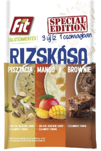Obrázok pre Fit Special Edition Bezlepková Ryžová kaša v 3 príchuťiach - pistácie mango a brownies (3 x 60g)