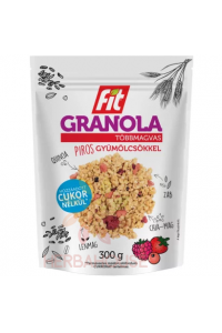 Fit Granola viaczrnná s červenými bobuľami, chia a quinoou bez pridaného cukru (300g) Obrázok pre Fit Granola viaczrnná s červenými bobuľami, chia a quinoou bez pridaného cukru (300g)