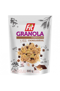 Fit Granola viaczrnná s 3 druhmi čokolády, chia a quinoou bez pridaného cukru (300g) Obrázok pre Fit Granola viaczrnná s 3 druhmi čokolády, chia a quinoou bez pridaného cukru (300g)