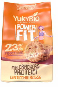 Obrázok pre YukyBio Mini Proteínové krekry z červenej šošovice so sezamom a olivovým olejom (150g)
