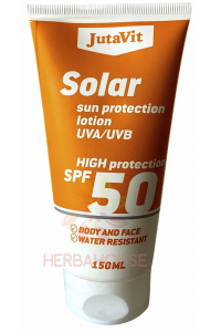 JutaVit Solar Vodeodolné opaľovacie mlieko na telo a tvár s Aloe Vera SPF 50 (150ml) Obrázok pre JutaVit Solar Vodeodolné opaľovacie mlieko na telo a tvár s Aloe Vera SPF 50 (150ml)