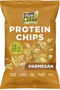 Rice Up Bezlepkový proteínový chips s parmezánom (60g) Obrázok pre Rice Up Bezlepkový proteínový chips s parmezánom (60g)